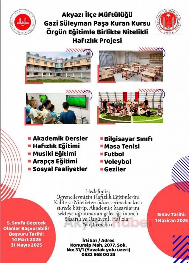 Gazi Süleyman Paşa Kur'an Kursu'ndan Örgün Eğitimle Birlikte Nitelikli Hafızlık