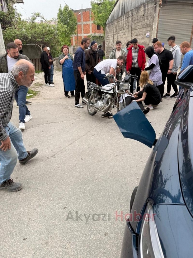 Kazada motosikletlinin parmağı koptu