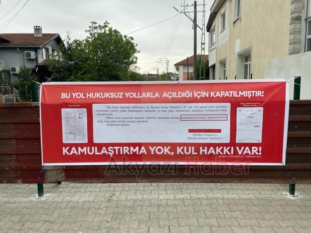 Akyazı’da Arsa Sahipleri Kamulaştırma Talebiyle Yolu Kapattı