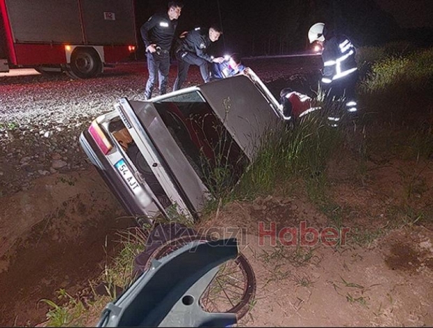 Ehliyetsiz gencin panik kaçışı kazayla bitti