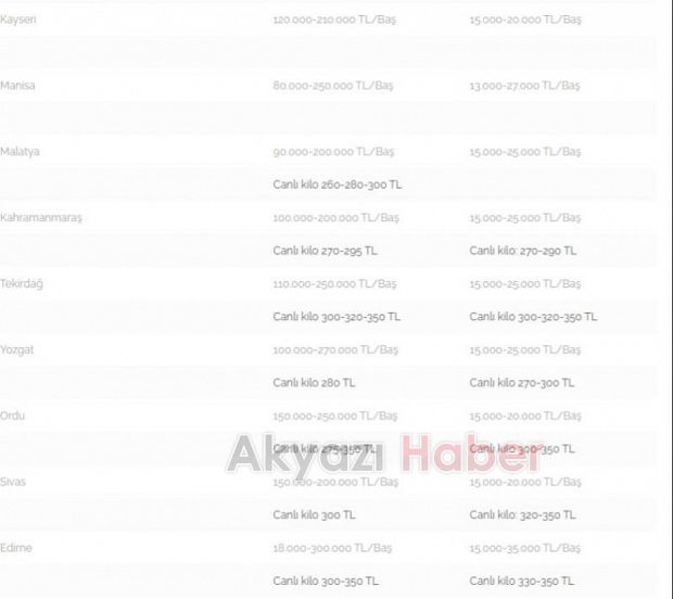 Kurbanlık fiyatlarında son durum açıklandı