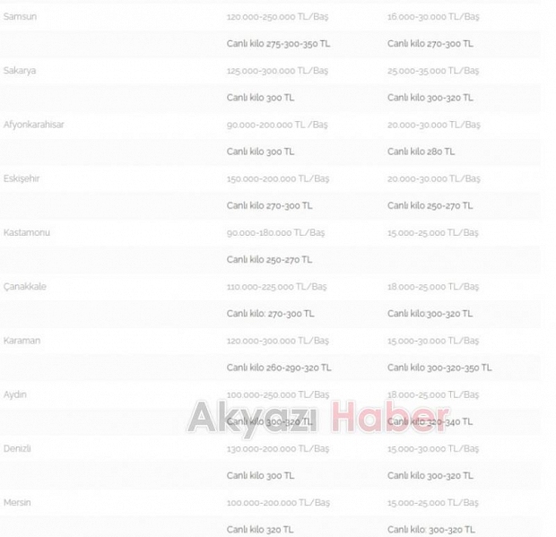 Kurbanlık fiyatlarında son durum açıklandı