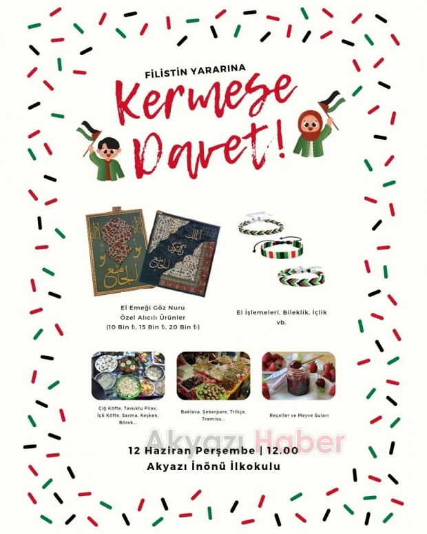 Akyazı İnönü İlkokulu Filistin için kermes
