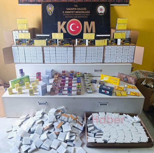 Sakarya'da çok sayıda kaçak ürün ele geçirildi
