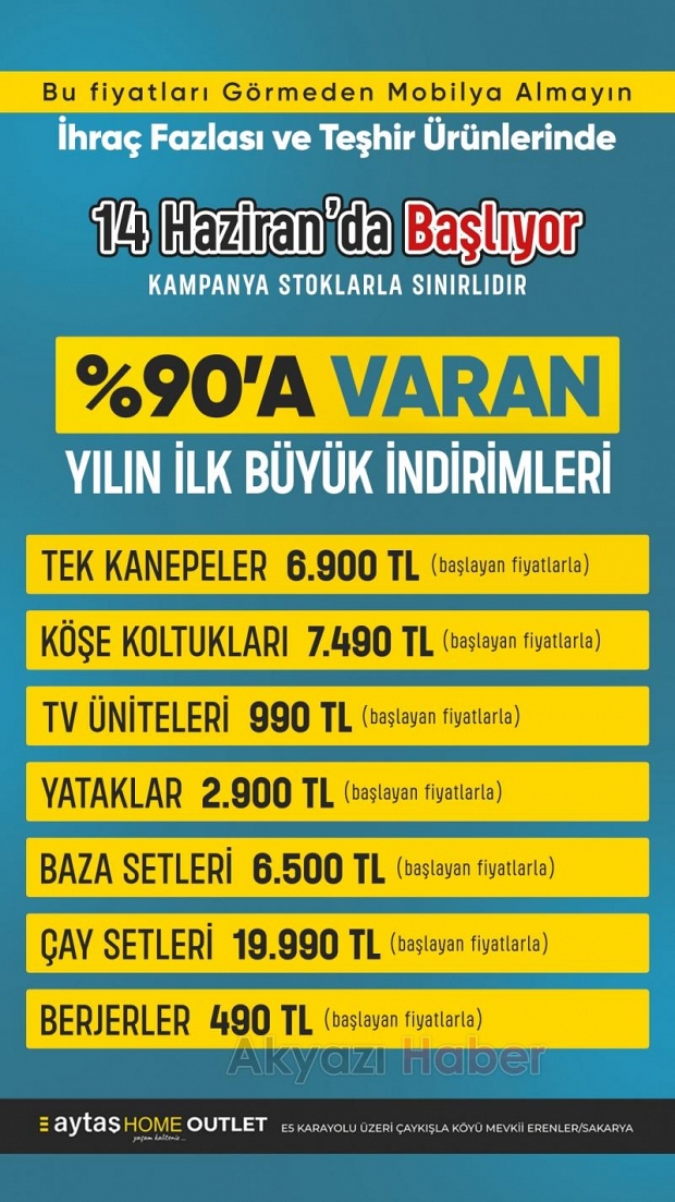 Sakarya’nın En Büyük Outlet Mobilya Mağazasında Büyük İndirim Başladı!