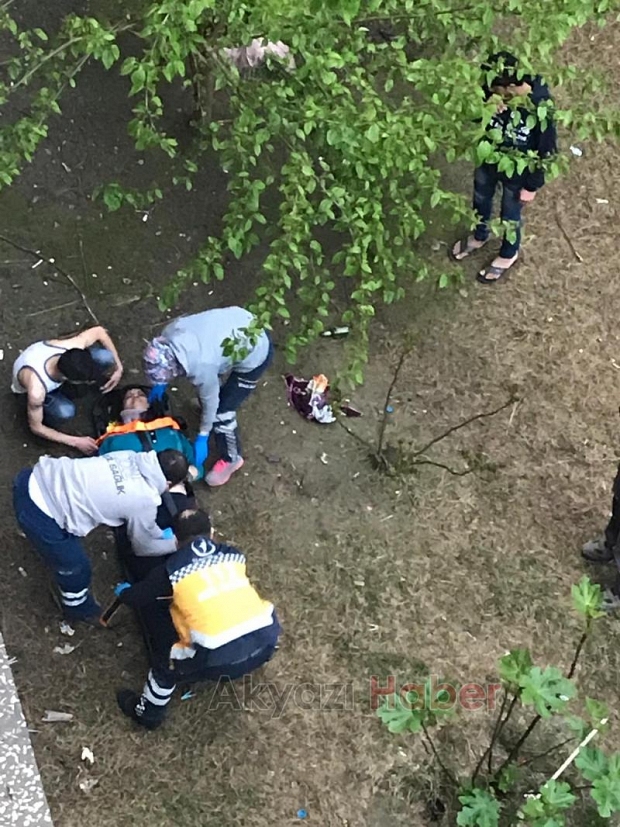 2 kattan düşen suriye uyruklu kadın yaralandı