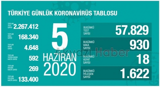 5 haziran korona verileri