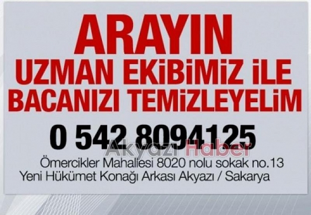 AKYAZI BACA TEMIZLEME SEZONU AÇTI