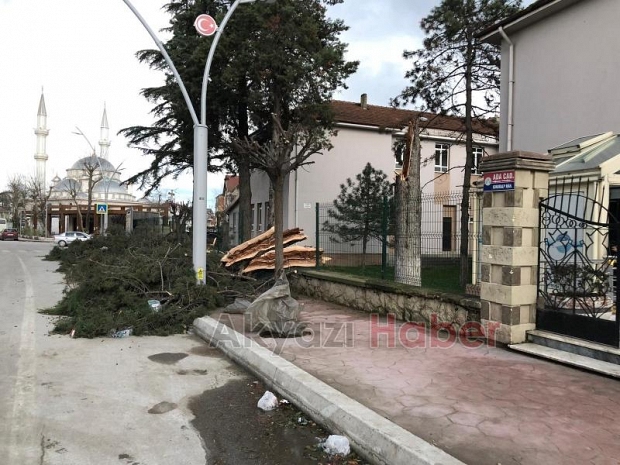 Akyazı da fırtına yıkıp geçti