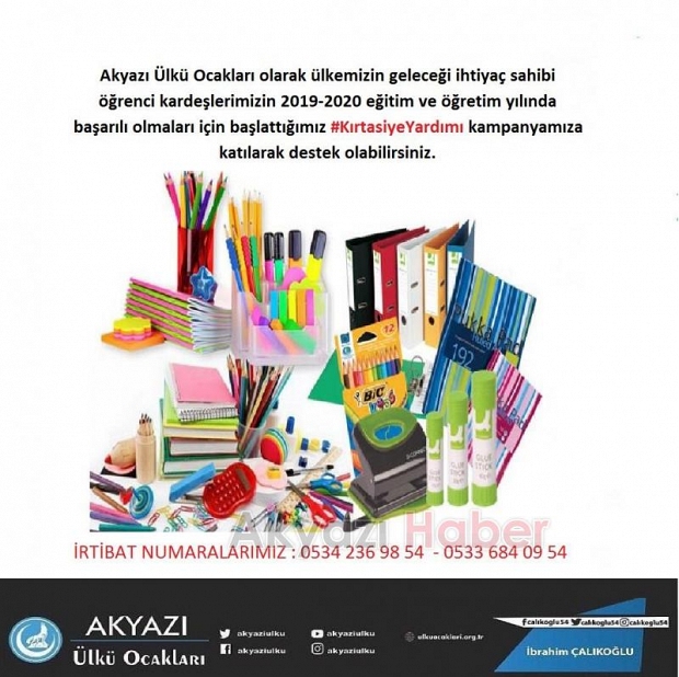 Akyazı Ülkü Ocaklarından Kırtasiye Yardımı