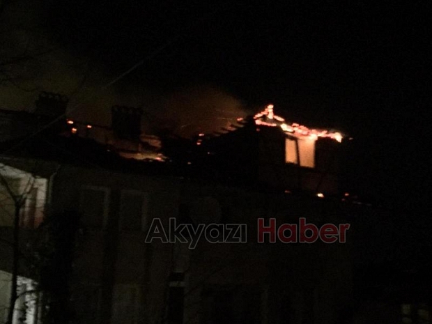 Akyazıda alevli gece