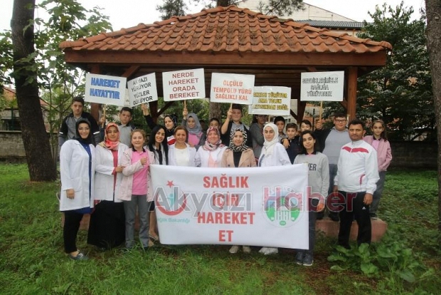 Akyazıda sağlıklı yaşam için yürüdüler