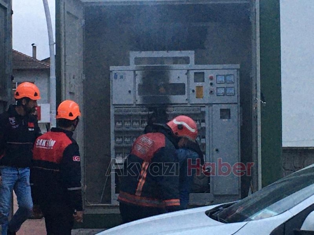 Akyazıda Trafo Yangını