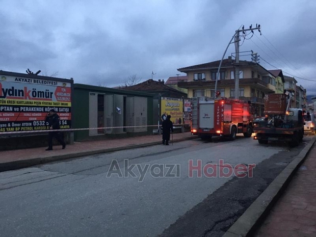 Akyazıda Trafo Yangını