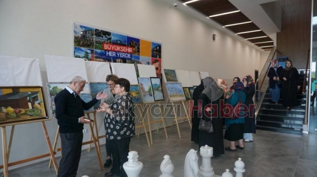 Akyazılı ressamın sergisi açıldı