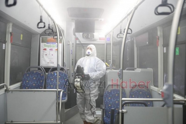 Belediye otobüslerine koronavirüs önlemi