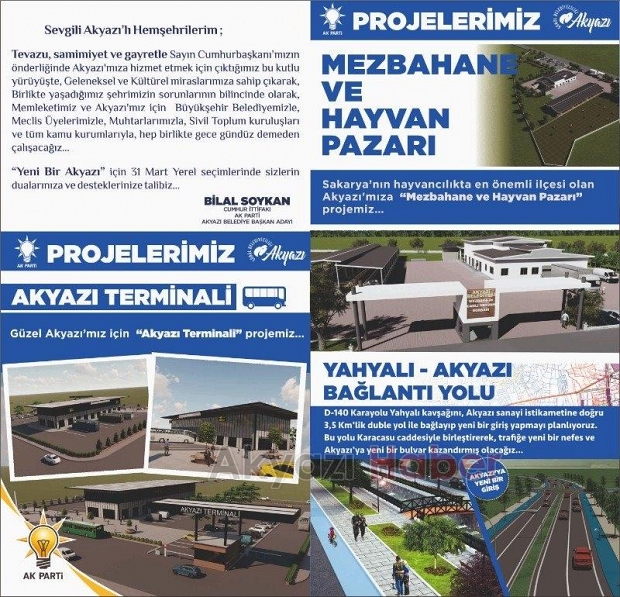 Bilal Soykan önceli projelerini açıkladı 
