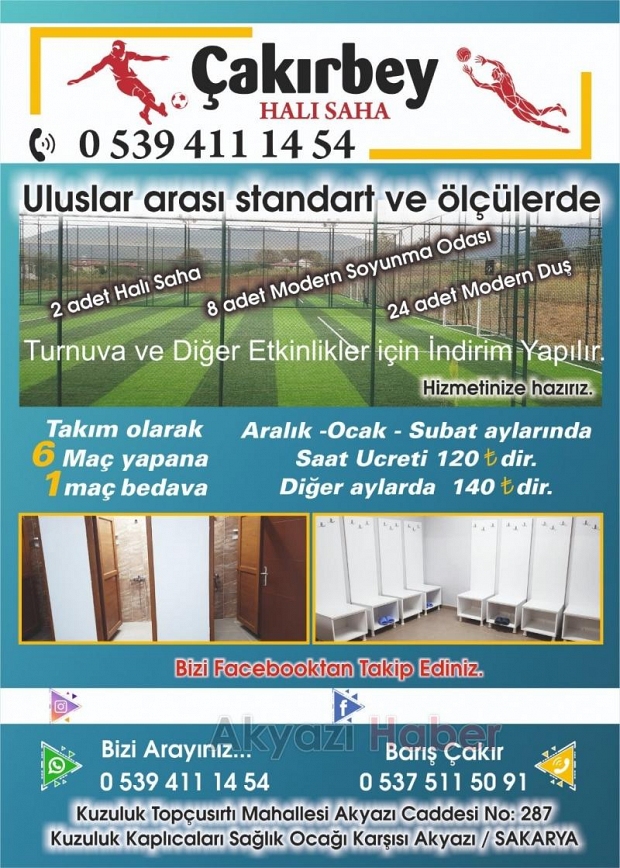 Çakırbey Halı Sahada Kış İndirimleri Başlıyor