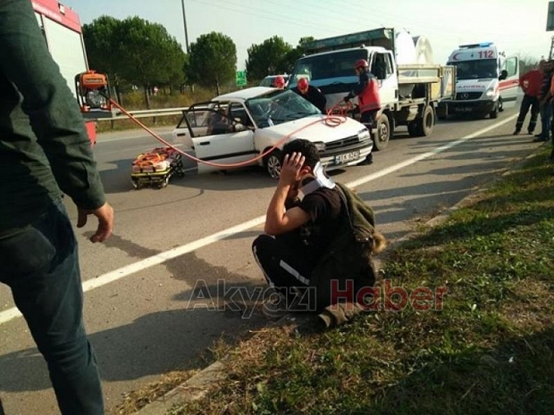 D140 Akyazı Gişelerinde Sıkışmalı Trafik Kazası