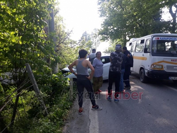 Direksiyon Hakimiyetini Kaybetti Direğe Çarptı