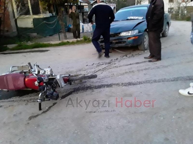 Dörtyol Ağzında otomobil ile motosiklet çarpıştı