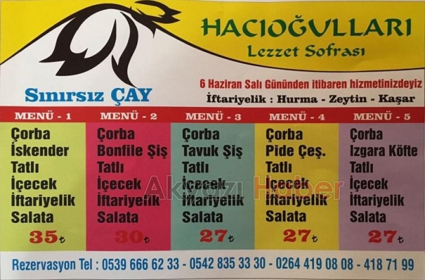 Hacıoğulları Kebap Ramazan Boyunca Hizmetinizde