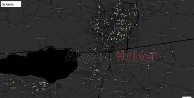 İşte Sakaryada korona vakalarının haritası