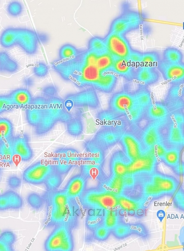 İşte Sakaryanın ilçe ilçe korona haritası
