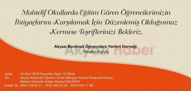 Keremali Öğrenci Yurdunda Kermes