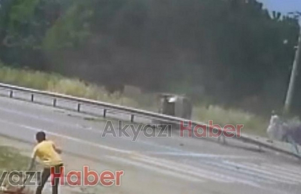 Kontrolü Kaybeden Araç Refüje Girdi