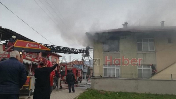  Korku dolu anlar Alev alev yandı