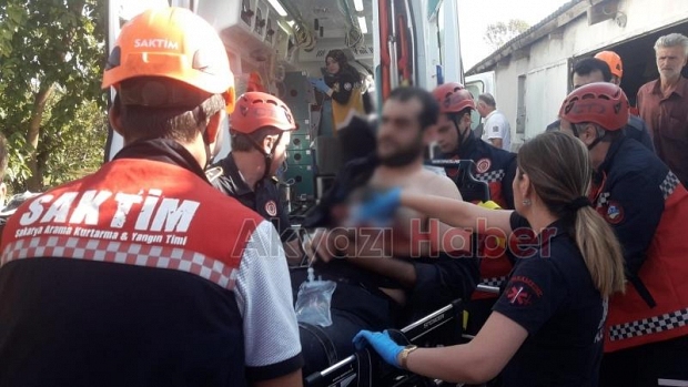 Makineye sıkışan Suriyeli işçi böyle kurtarıldı