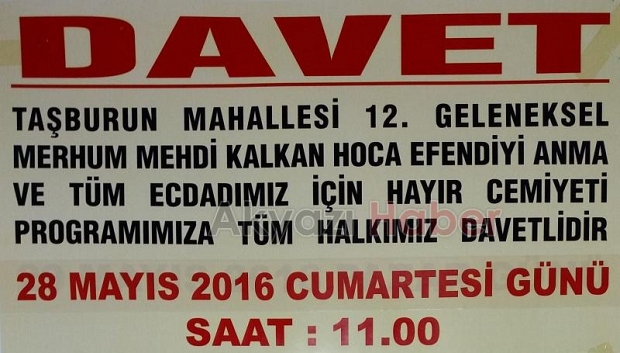 Mehdi Kalkan Hoca Efendi Anma Etkinliklerine Davet