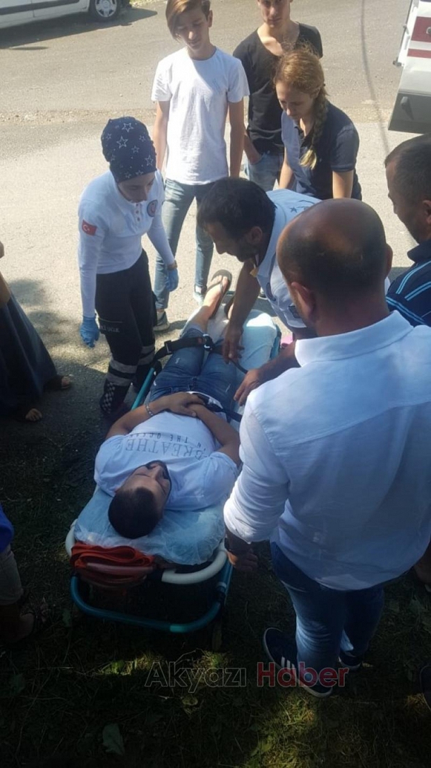 Motordan düştü bacağı kırıldı