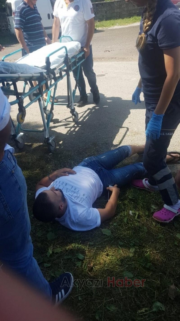 Motordan düştü bacağı kırıldı