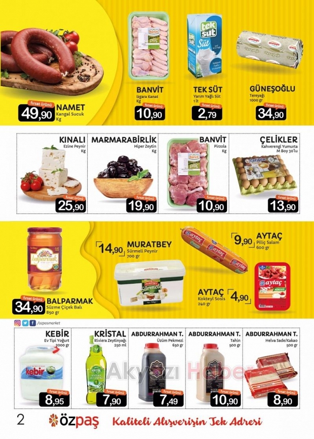 Özpaş Market Enflasyonla Topyekün Mücadele kampanyası