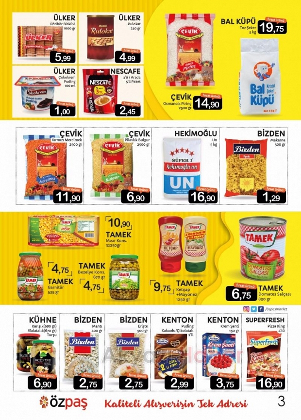 Özpaş Market Enflasyonla Topyekün Mücadele kampanyası