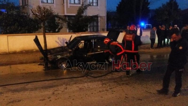 Seyir Halindeki Araç Alev Aldı 