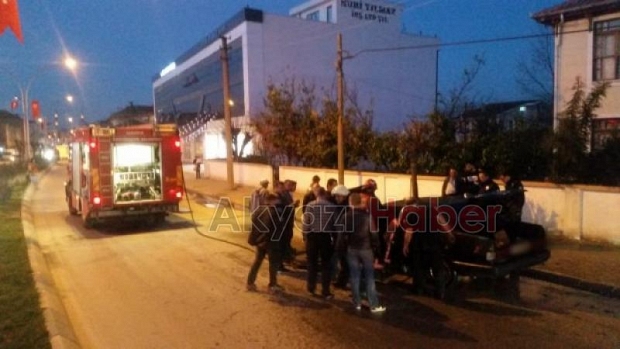 Seyir Halindeki Araç Alev Aldı 
