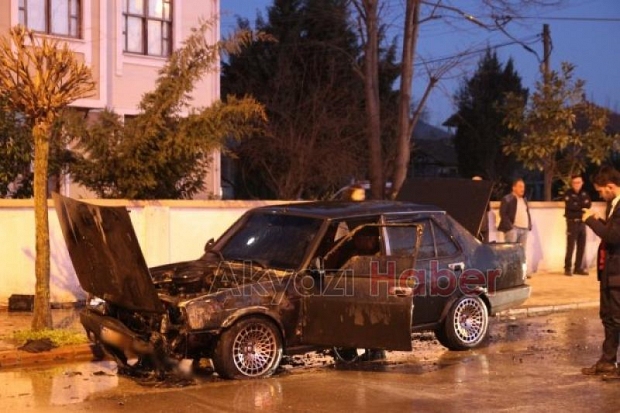 Seyir Halindeki Araç Alev Aldı 