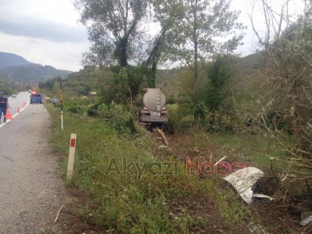Tanker yoldan çıktı 