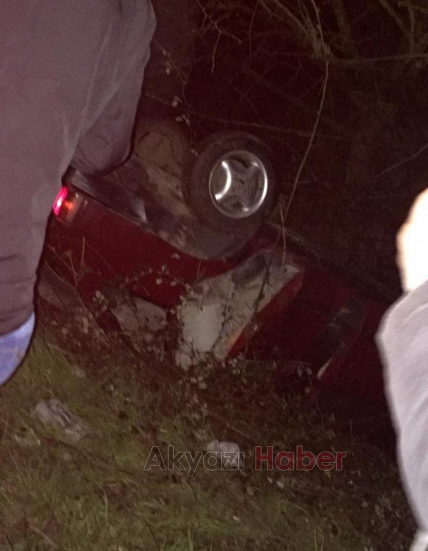 Ters dönen otomobilden yaralı kurtuldu