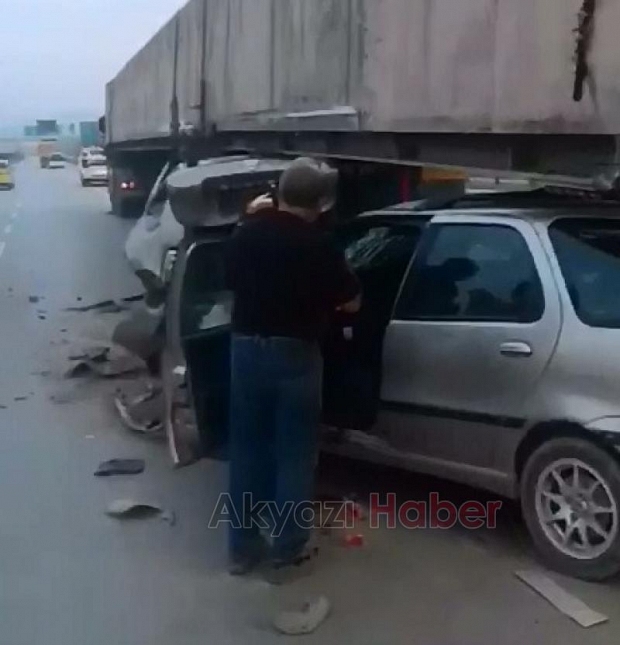 Tırın altına girdi bu araçtan  sağ kurtuldu