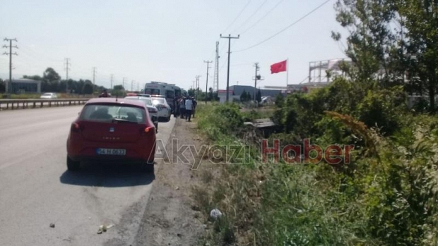 Uyuya Kalan Sürücü Takla Attı 