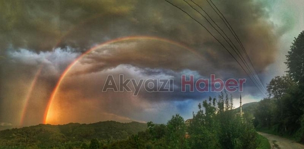 Yağmur sonrası gökkuşağı sürprizi