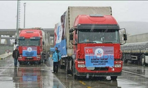Yardım Tırları Yerine Ulaştı
