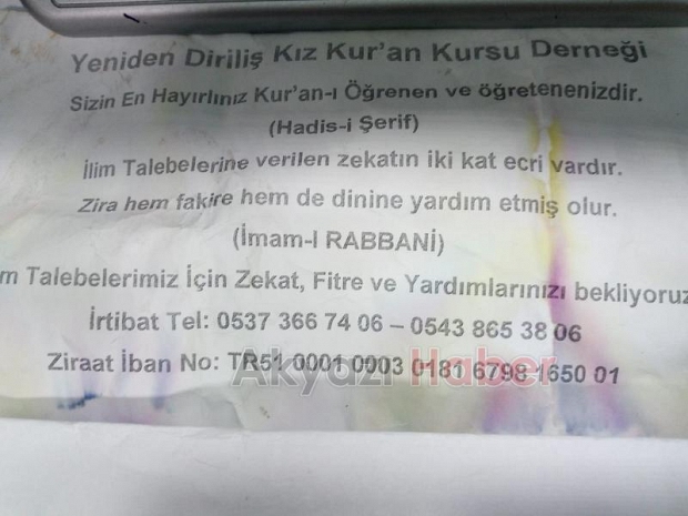 YENiDEN DiRiLiŞ KIZ KURAN KURSU YARDIMLARINIZI BEKLiYOR