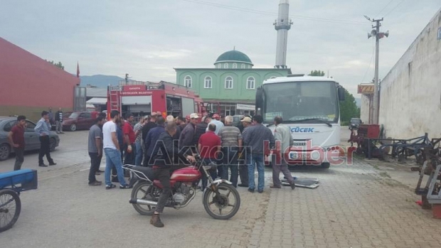 Yolcu Minibüsü Alev Aldı