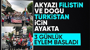 Akyazı'da üniversiteliler Filistin ve Doğu Türkistan için yürüdü
