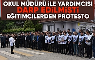 Okuldaki saldırıyı protesto ettiler